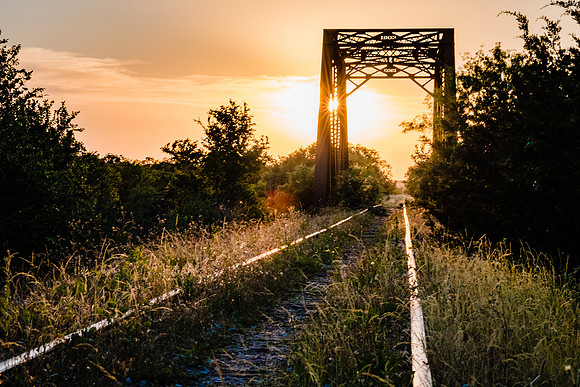 Llano Bridge Sunset Skewed